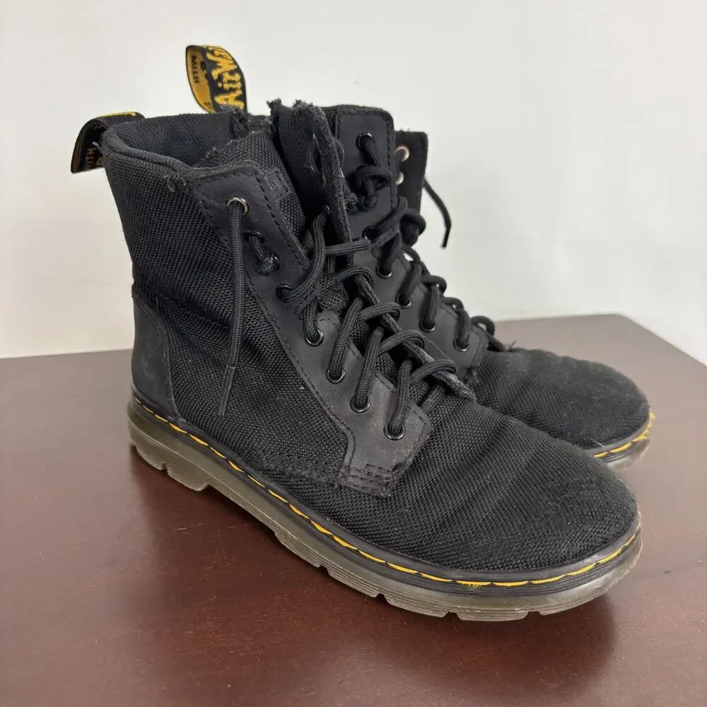 Dr. Marten's Combs J Black Fabric Lace Up Boots Kids US 2